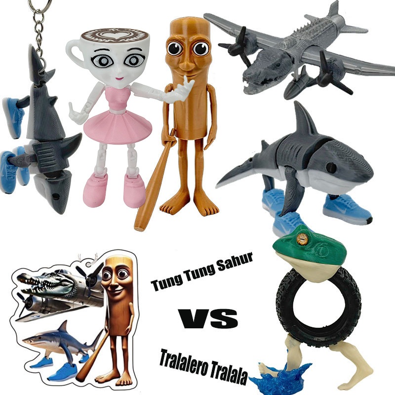 Axinyijia 8 Pièces Figurines Brainrot Italiennes, 3D Tung