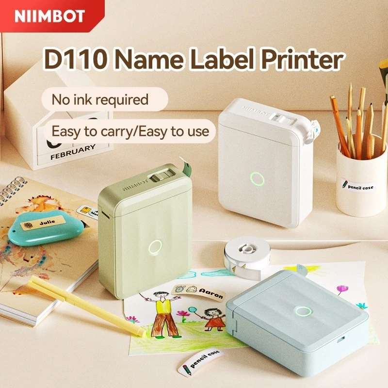 Niimbot D110M PortableLabel Printer Name Sticker Thermal Label Machine ...