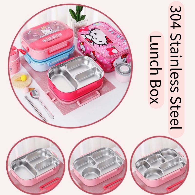 Kuromi/Cinnamoroll Lunch Box for Kids -304 Stainless Steel Bento Lunch Box Set for Boy/Girl with Bag