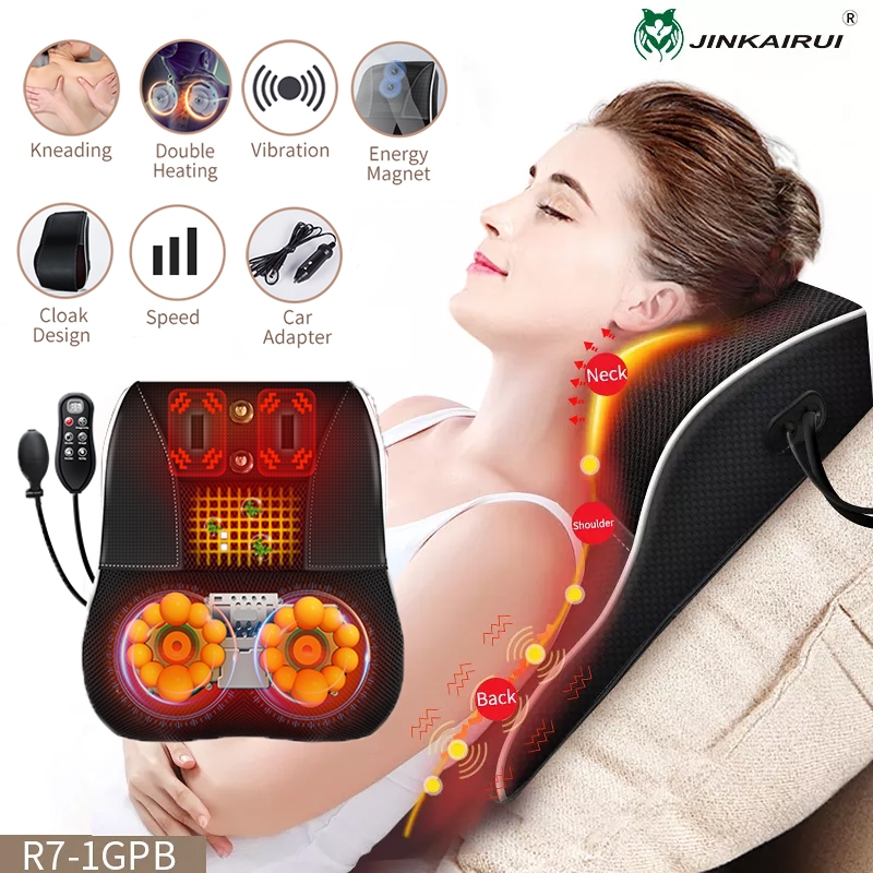 Jinkairui Back Massager Pillow Electric Neck Massager Back Massager ...