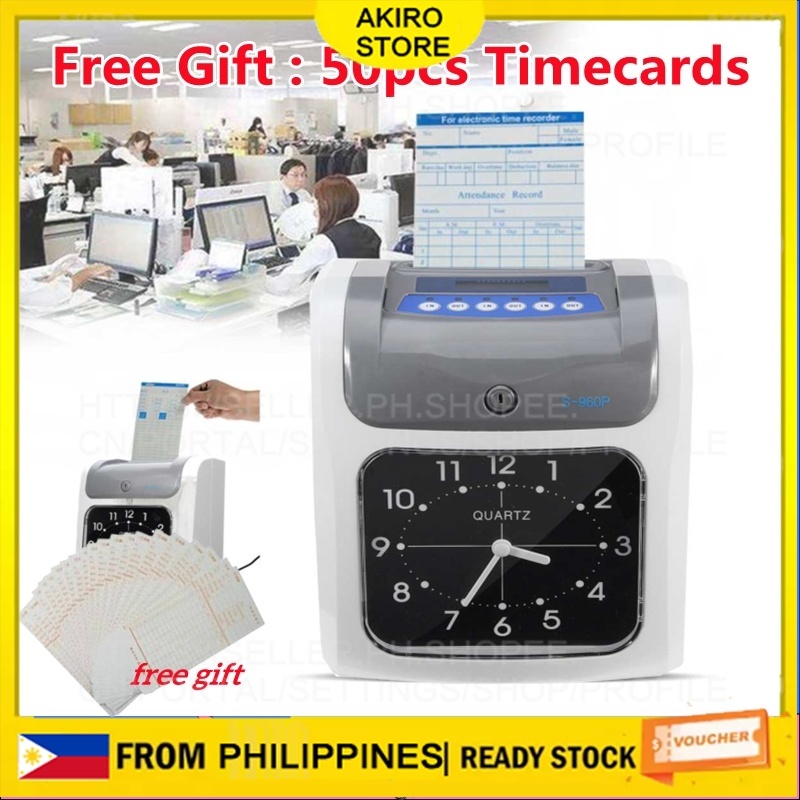 Timecard Electronic Employee Time Clock Recorder Attendance Time Card ...
