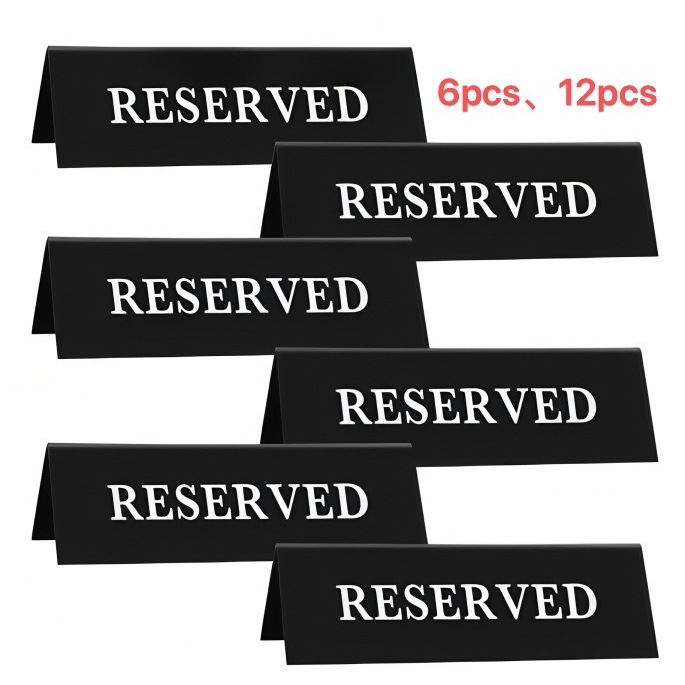6PCS Pieces Acrylic Reserved Table Signs, Table Tent Wedding Sign Guest ...