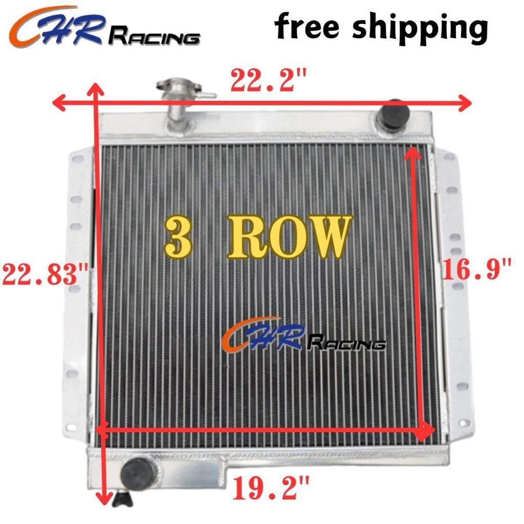 3 ROW 62mm Aluminum radiator For Toyota Land Cruiser 40 Series BJ40 ...