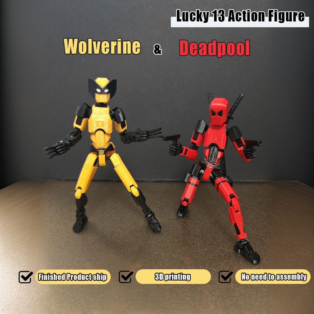 Deadpool and Wolverine 3D printed Dummy Lucky 13 Action Figure, No ...