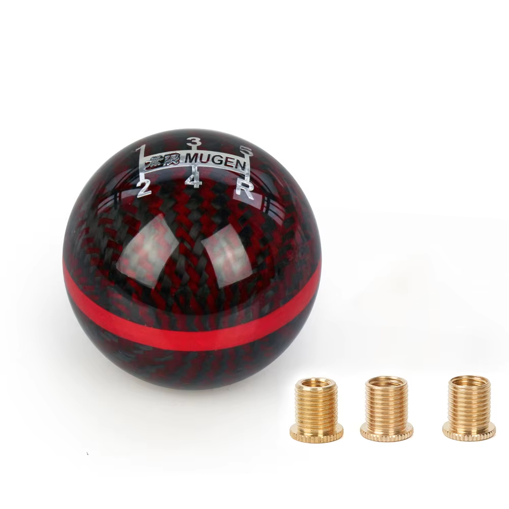 Mugen Carbon Fiber 6-Speed Shift Knob w/ Red Line