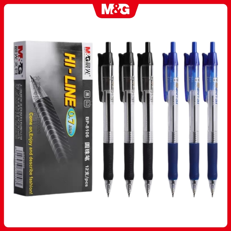 M&G Stationery Black Press Ballpoint Pen Bullet Point Ballpoint Pen  Office Exam Special Pen 1pcs
