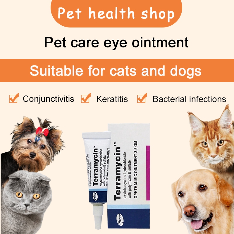 Terramycin Ophthalmic Ointment 3.5g Conjunctiva for Dog and Cat for Eye