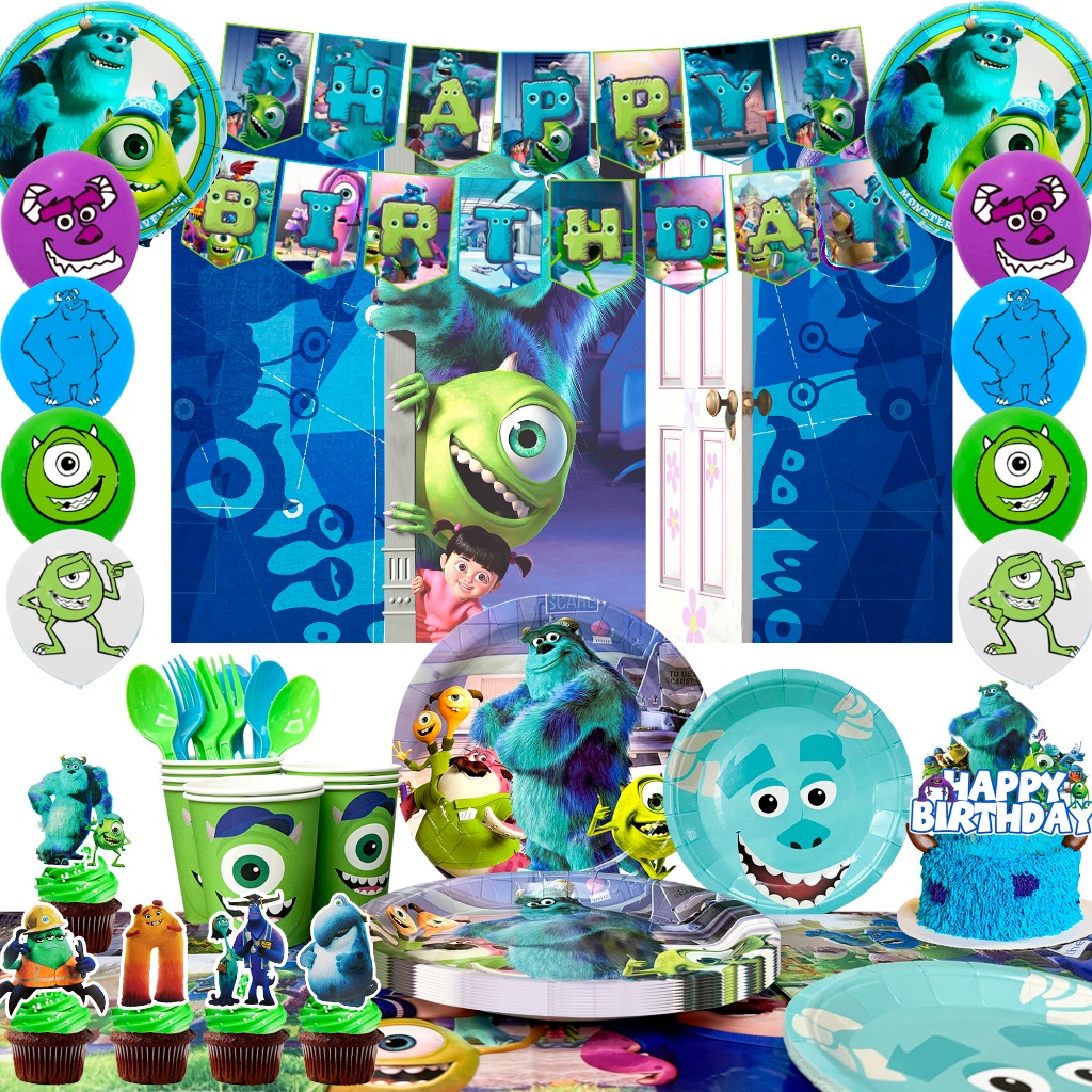 114Pcs Monster Inc Party Decorations & Tableware Set- Monsters Inc ...