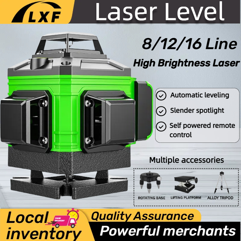 Laser Level 8/12/16 Line Green Light Level Instrument High-precision ...