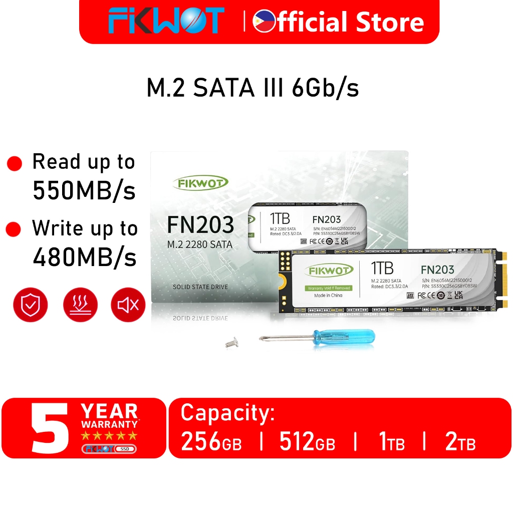 Fikwot FN203 M.2 SATA SSD NGFF Internal Solid State Drive M2 SATA