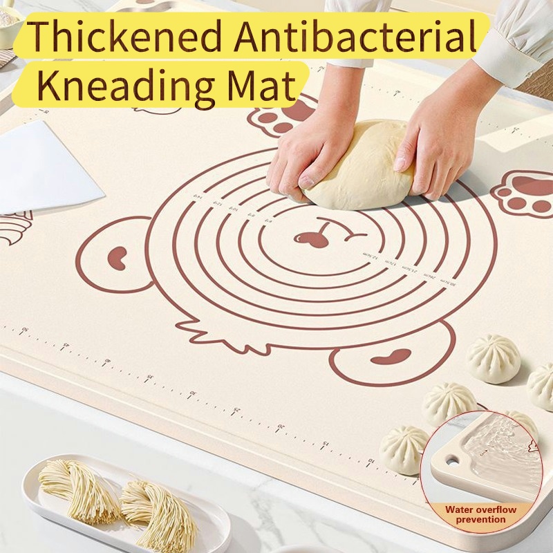 Thick Silicone Baking Mat - Anti-Slip & Anti-Bacterial & Non-Stick Kneading Pad, Kitchen Dough Board
