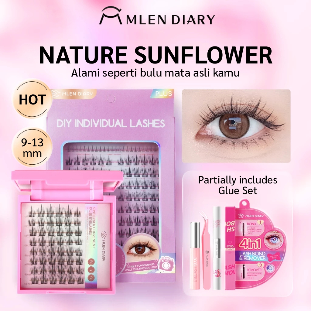 MLEN DIARY Sunflower Eyelashes Set 9-13mm C Curl Natural Style