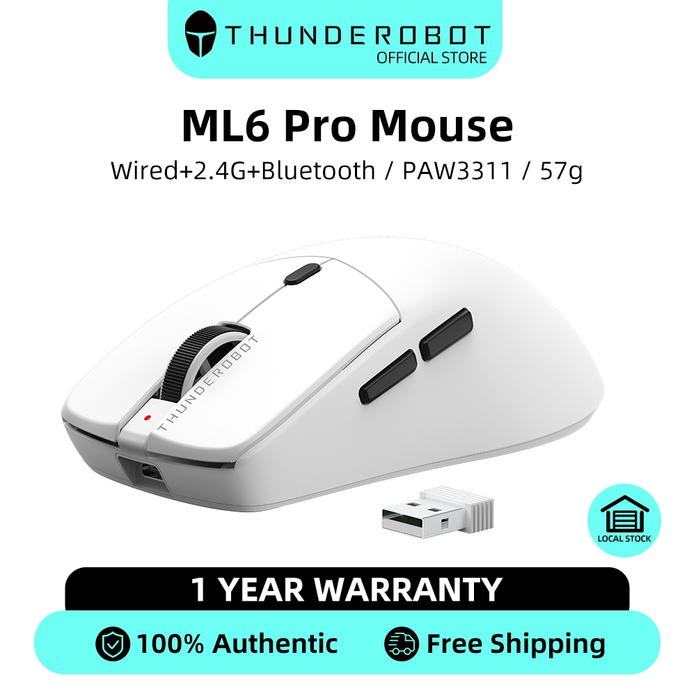 Thunderobot ML6 Pro SE Edition Tri-Mode Gaming Mouse PAW3311 1000Hz ...