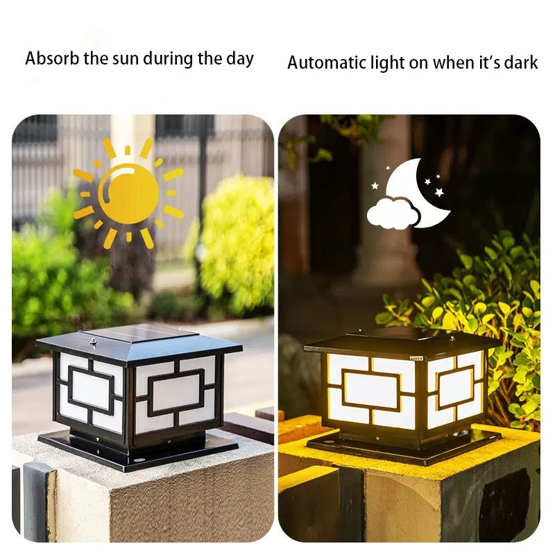 Solar Post Lights Remote Control Pillar Light 4 Colors 15/20/25cm Nigth ...