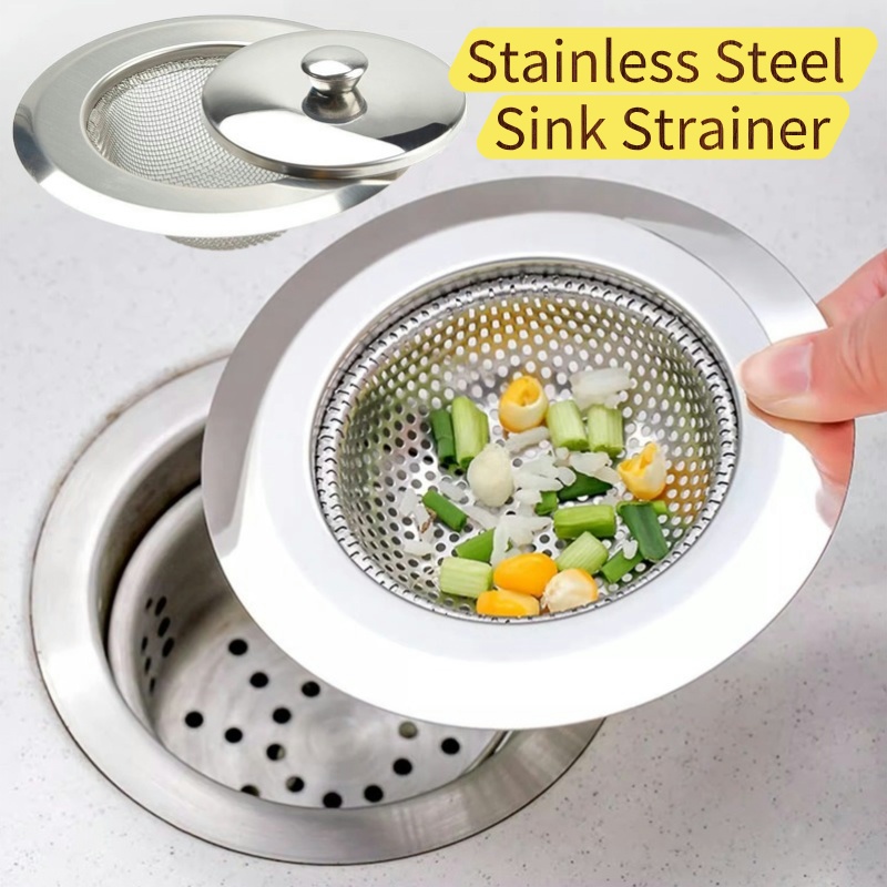 [Qianbaidu] Sink Strainer Stainless Steel - Kitchen Drain Filter Basket,Food Waste Catcher,Anti-Clog