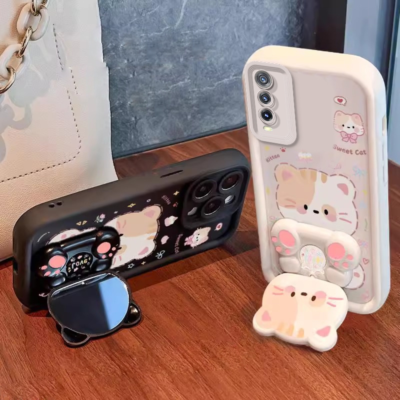 Case for vivo y12s vivo y12a y20 y20s vivo y20i vivo y20s g phone casing  Softcase Silicone shockproof Cover new design aesthetic Cartoon cat with