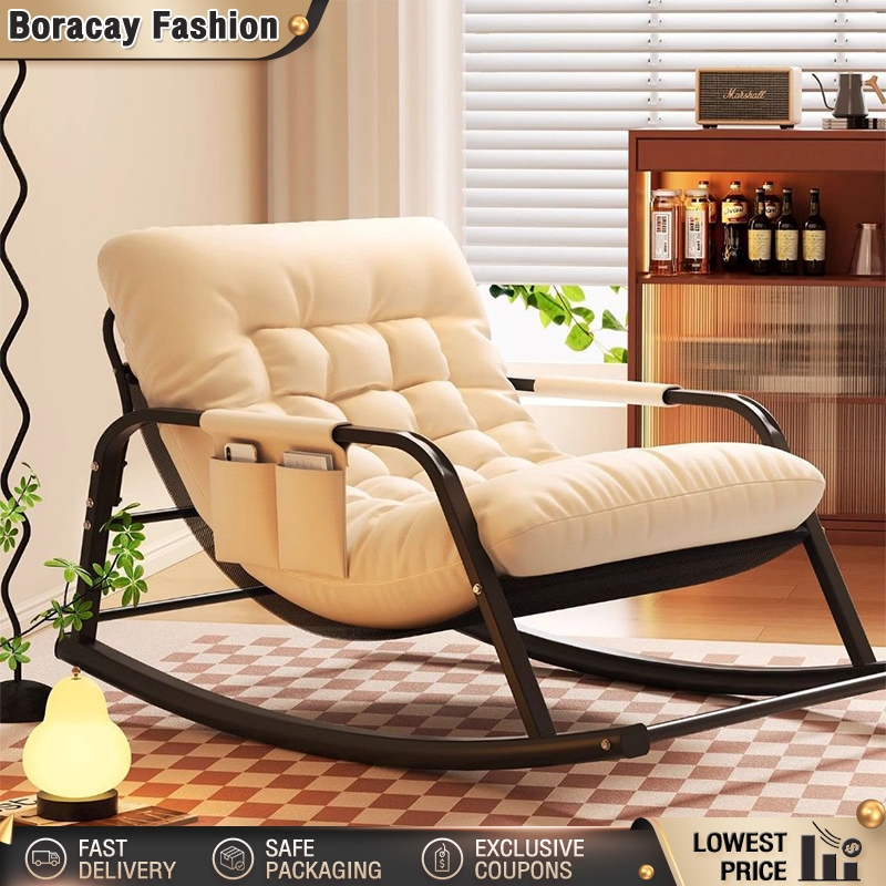Lazy Rocking Chair Nordic Style Recliner Sofa Bedroom Living Room Nap ...
