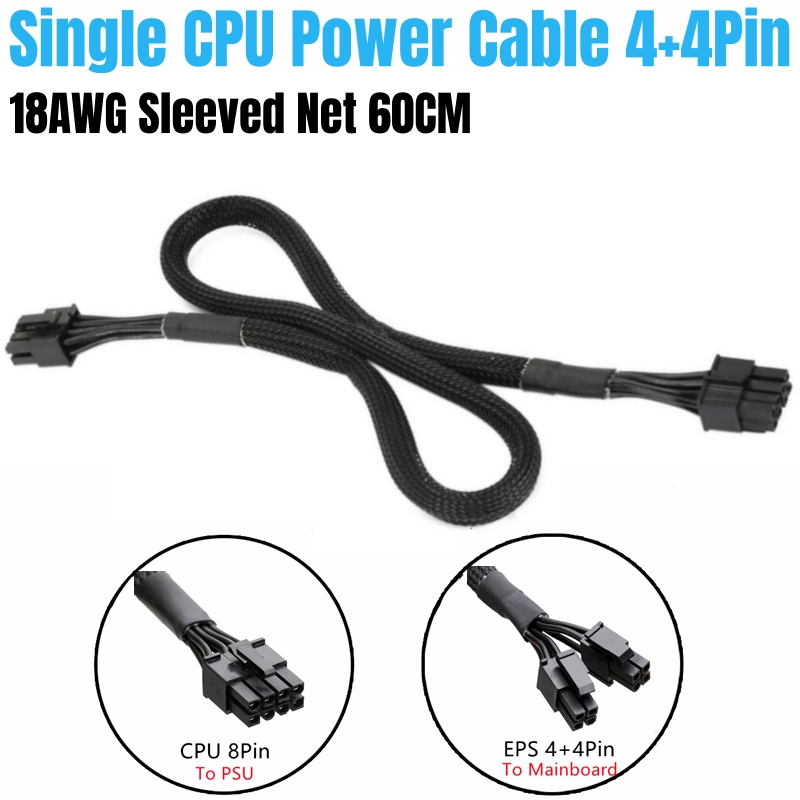 CPU 8Pin to 8pin 4+4Pin Power Supply Cable Sleeved Net for FSP AURUM PT ...