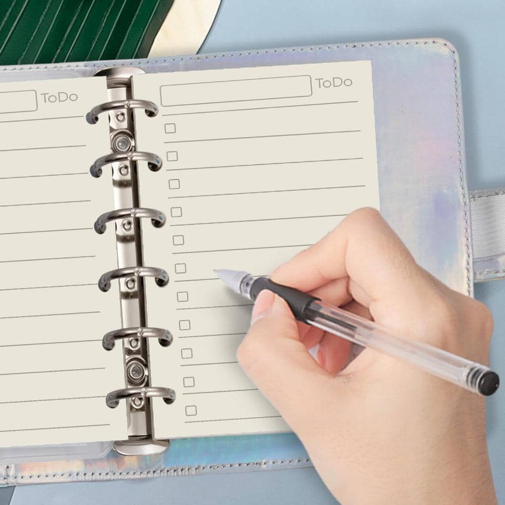 A7 Planner Inserts for 11 Packs, A7 Agenda Refill, 100 gsm Thicker Paper/4.84 x 3.23'', 45 Sheets(90 Pages) per Pack, 11 Designs Included, for 6 Holes Pocket Binder, Harphia