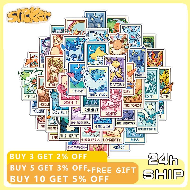 45pcs Cartoon Pokemon Stickers Decals Laptop Motorcycle Phone DIY ...