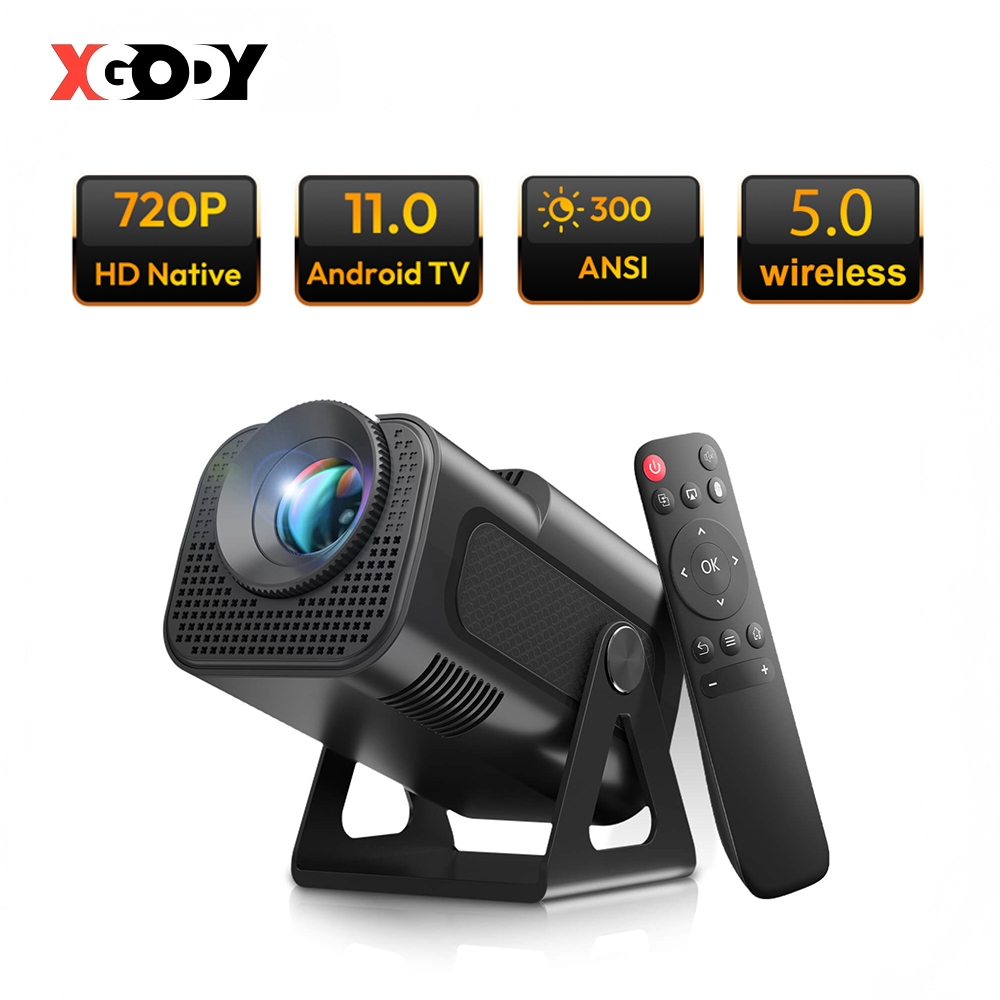 XGODY HY320 Mini Projector 4K 1080P Android 11 Double WIFI With ...