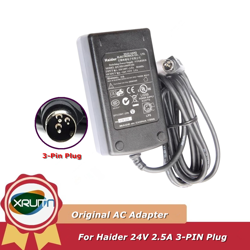 Genuine Haider HDAD60W104 24V 2.5A 60W AC Adapter Switching Power ...