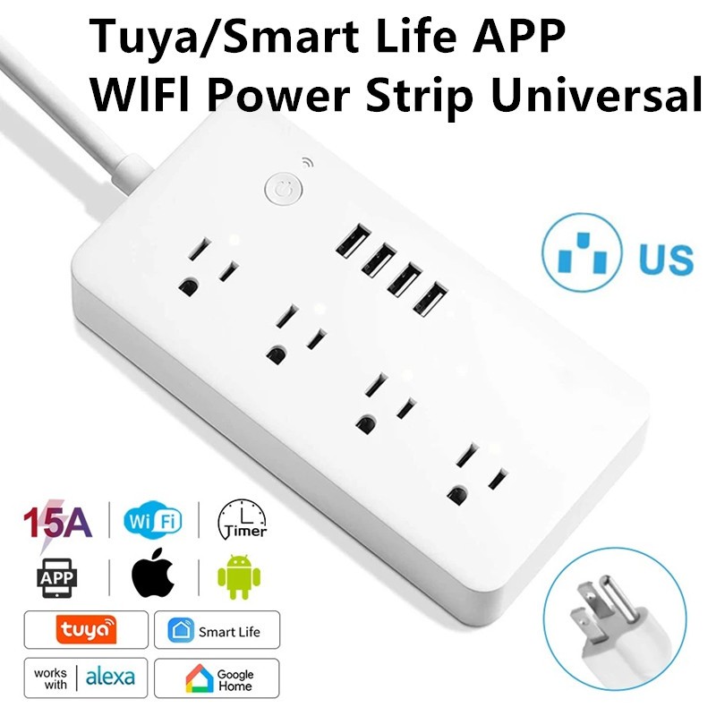 Tuya Smart smartlife Smart socket WiFi Power Strip Multi Plug With 4 ...