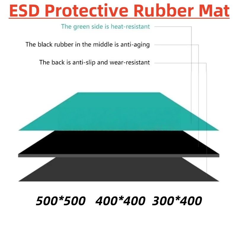 Heat Resistant ESD Protective Rubber Mat / Anti-Static Work Surface ...