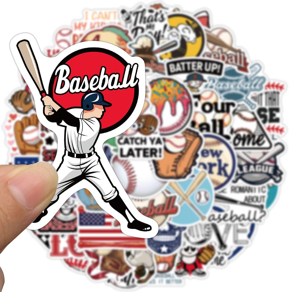 [Large Sticker]50pcs New Cool Popular Cartoon Baseball Sports Stickers ...
