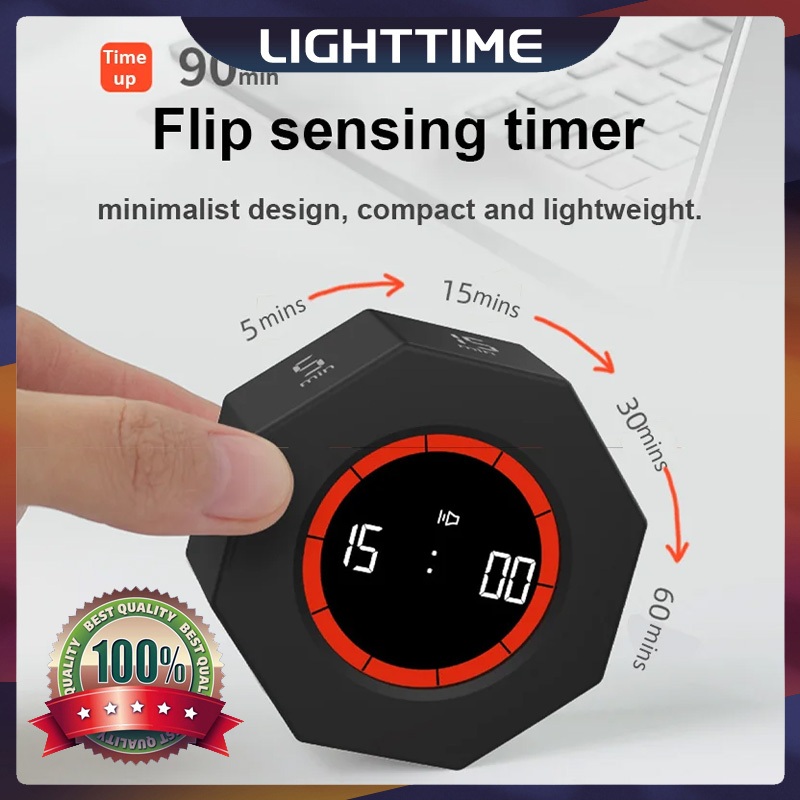 Octagonal Gravitational Flip Focus Timer with 1/3/5/15/30/60/90 Minute ...