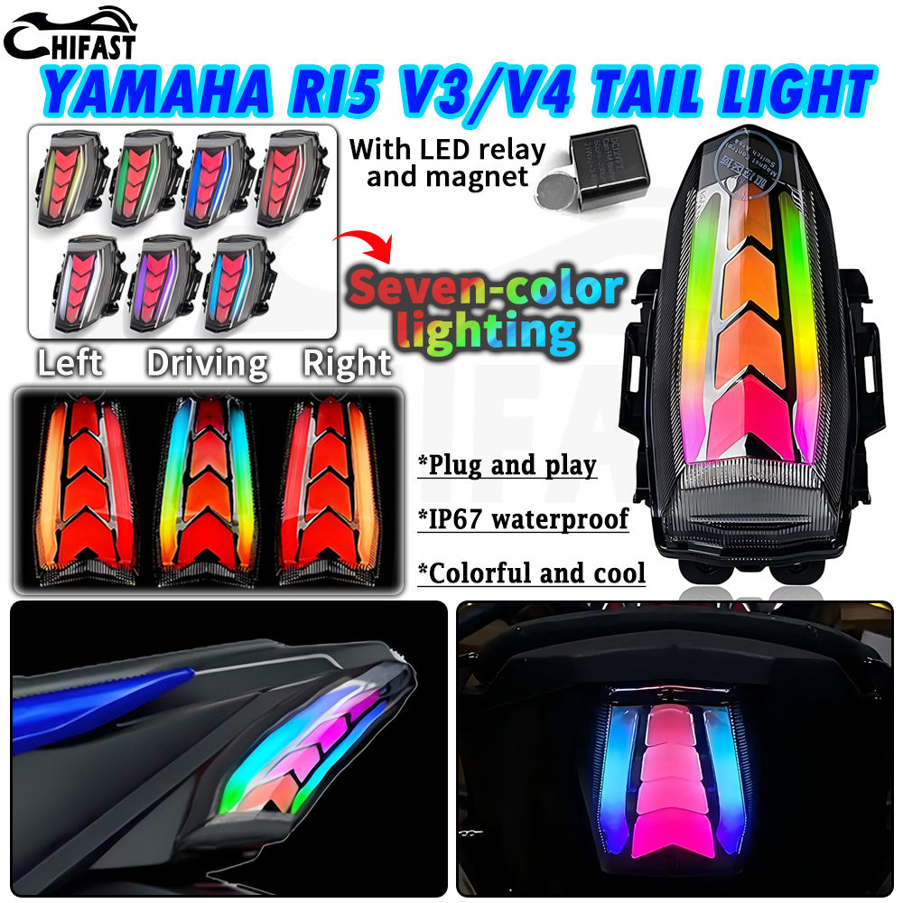 HIFAST Motorcycle LED Taillight Fit For Yamaha R15 V3 V4 Yamaha YZF ...
