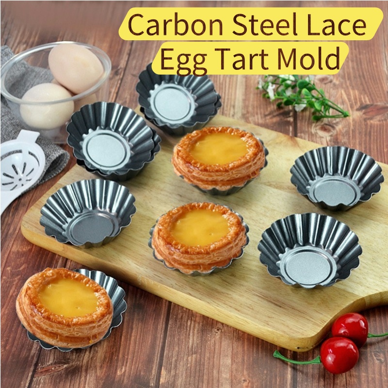 Carbon Steel Egg Tart Mold - Non-Stick Daisy Shape Tart Pan, Mini Fluted Cake & Pudding Baking Tool