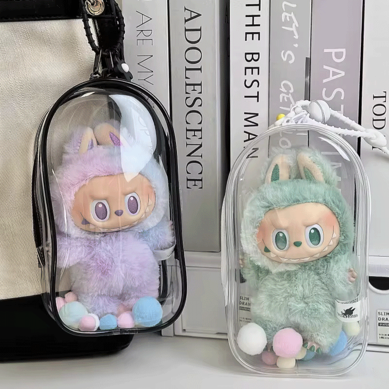 Colorful Transparent Protector Case Organizer Box for 17cm Labubu V3 ...
