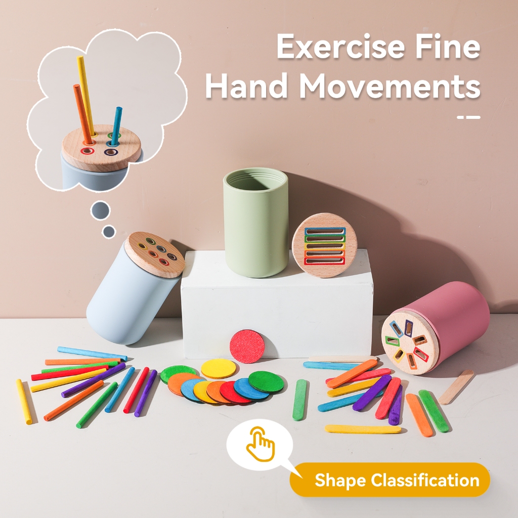 Color Classification Tube Toys Shape Cognition Matching Sensory ...