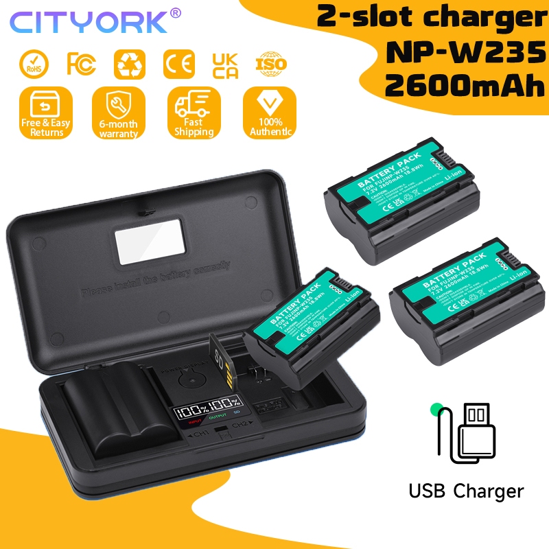 Batteria PATONA PROTECT NP-W235 2600mAh Per Fujifilm GFX E X Series - Compatibile Con X-T4, X-T5, X-H2, X-H2S, X-S20, GFX-50S II, GFX-100S, GFX100 II