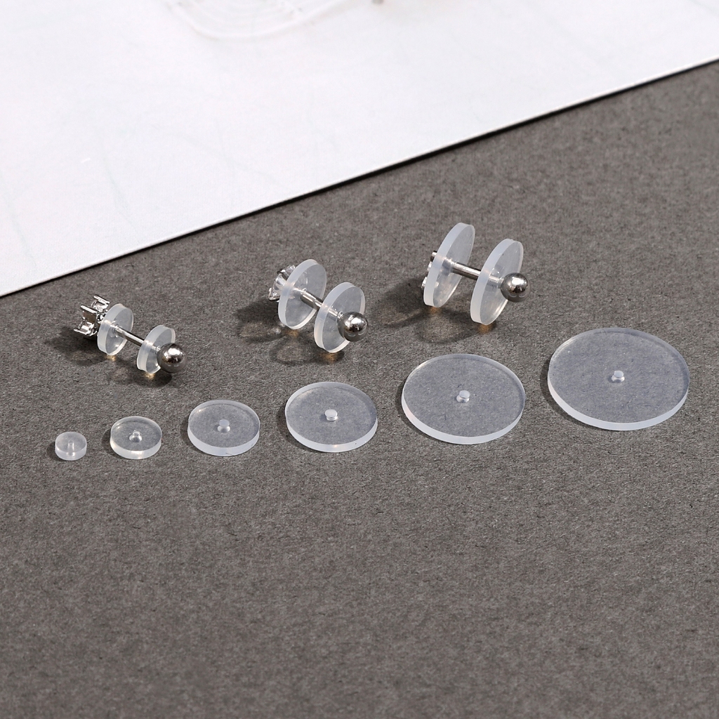 [3-14mm] 6pcs Transparent Silicone Environmentally Friendly Ear Cushion ...