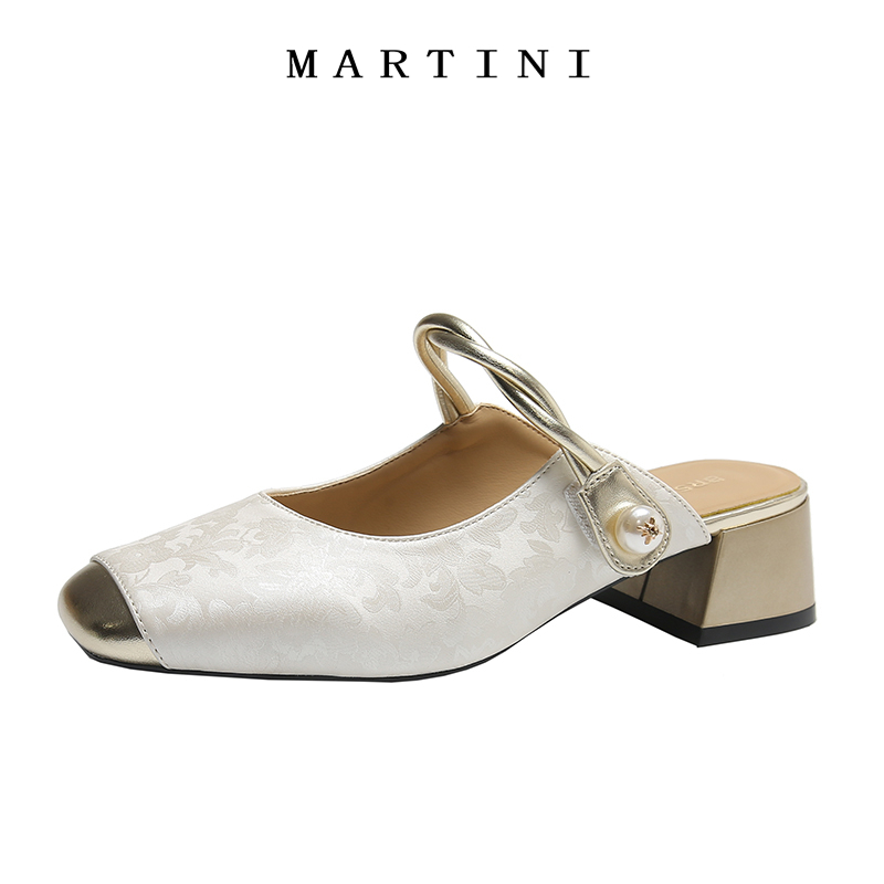 Martini Elegant 2025 New Fashion 2 inches High Work Round Sandals half ...