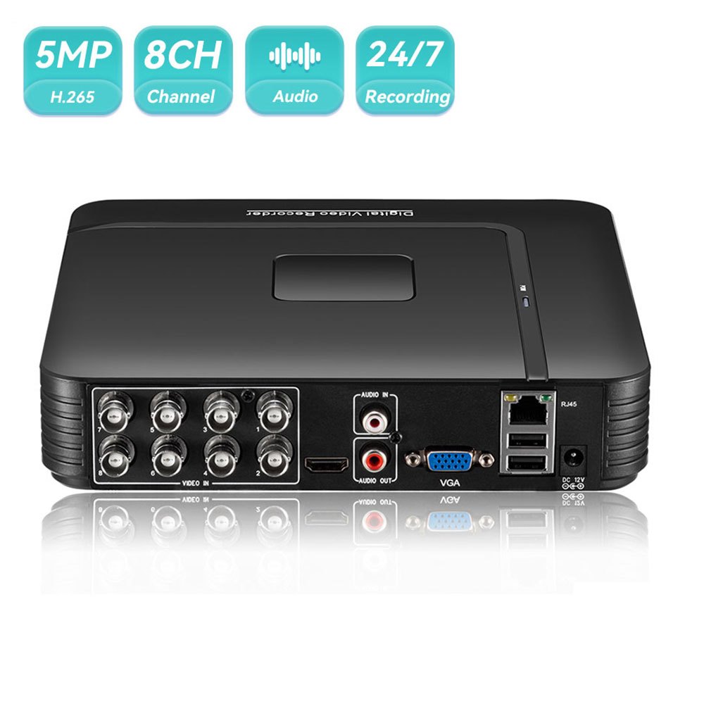 Hamrol 8CH 5M-N HVR H.265 Hybrid Video Recorder Support AHD/TVI/CVI ...