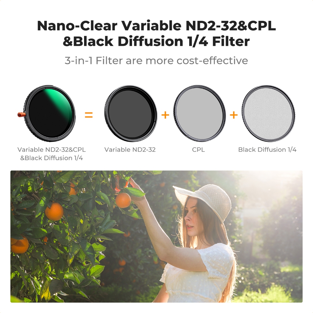 Neewer 72mm Black Diffusion 1/4 Filter Dream Cinematic - View #5