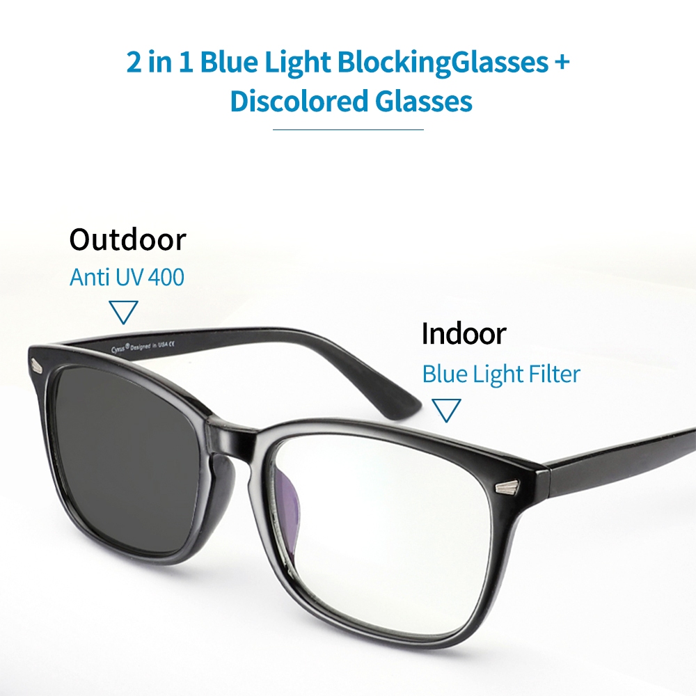 Picture of Cyxus Photochromic Sunglasses Summer Blue Light Blocking Computer Glasses For Men Women Reduce ...