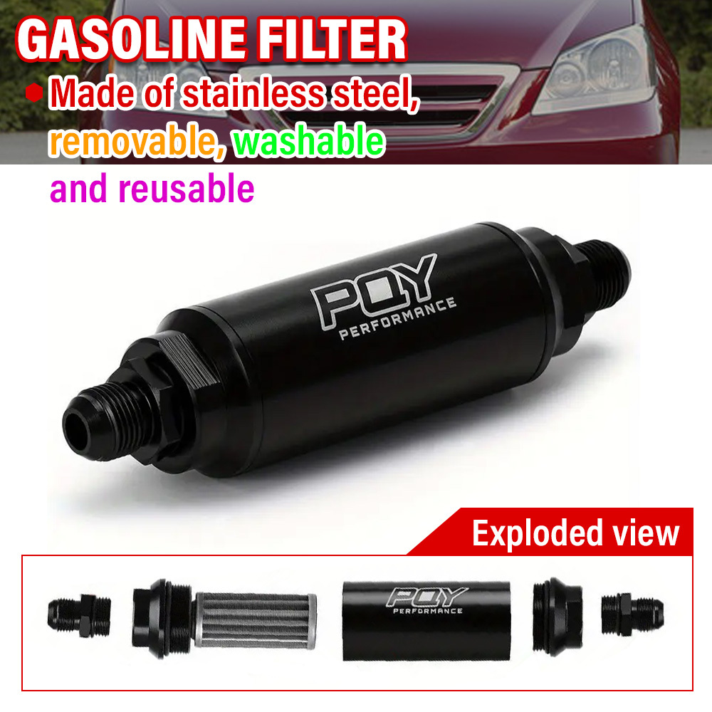 AN6/AN8 Gasoline Filter Car Racing In-Line Fuel Oil Filter With ...
