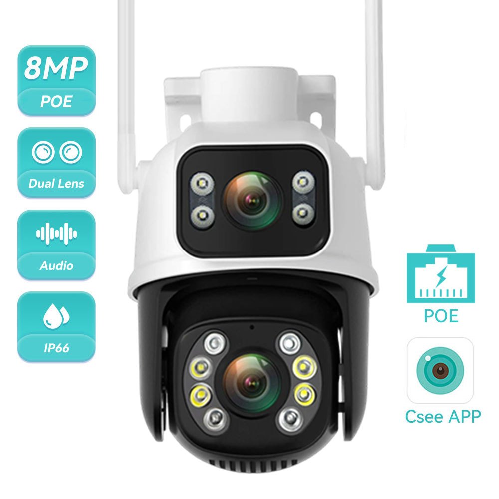 Hamrol 4K 8MP POE PTZ Camera Automatic Tracking Waterproof Color