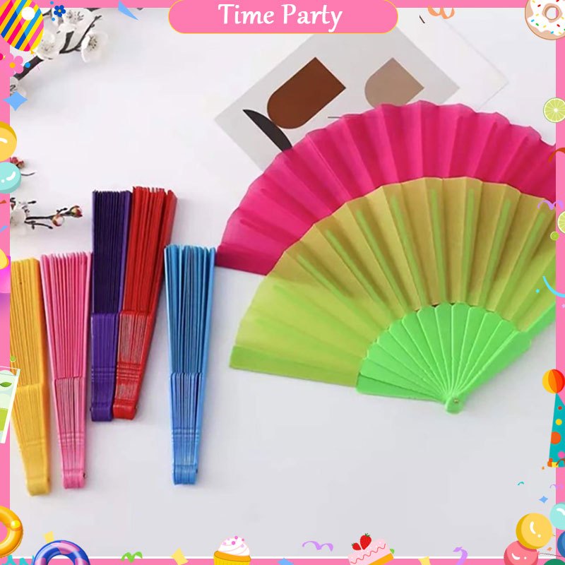 23CM Colored Fan Plastic Fan Dancing Fan | Shopee Philippines