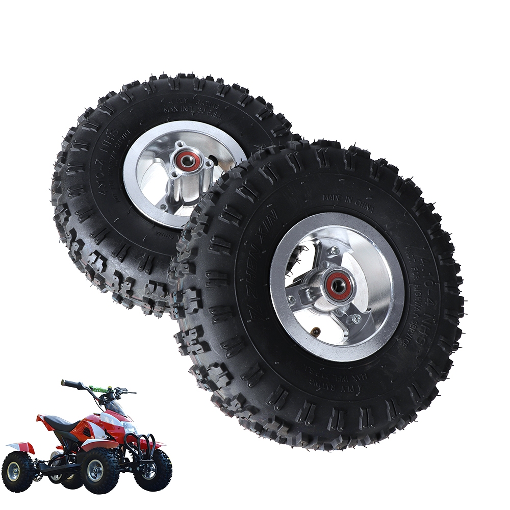 4 inch Wheels 4.10-4 Pneumatic Tires With Bearing Hub Rim For 49cc Mini ...