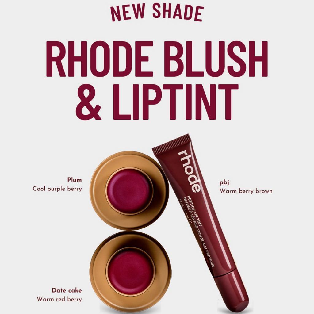 Rhode Peptide Lip Tint PBJ + Rhode Pocket Blush Plum / Date Cake