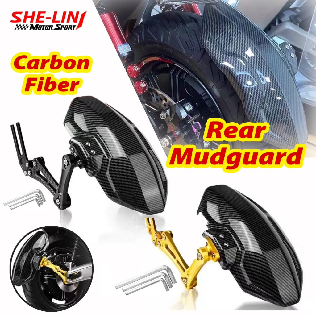 Motorcycle Universal Rear Mudguard Carbon Fiber CNC aluminum adjustable ...
