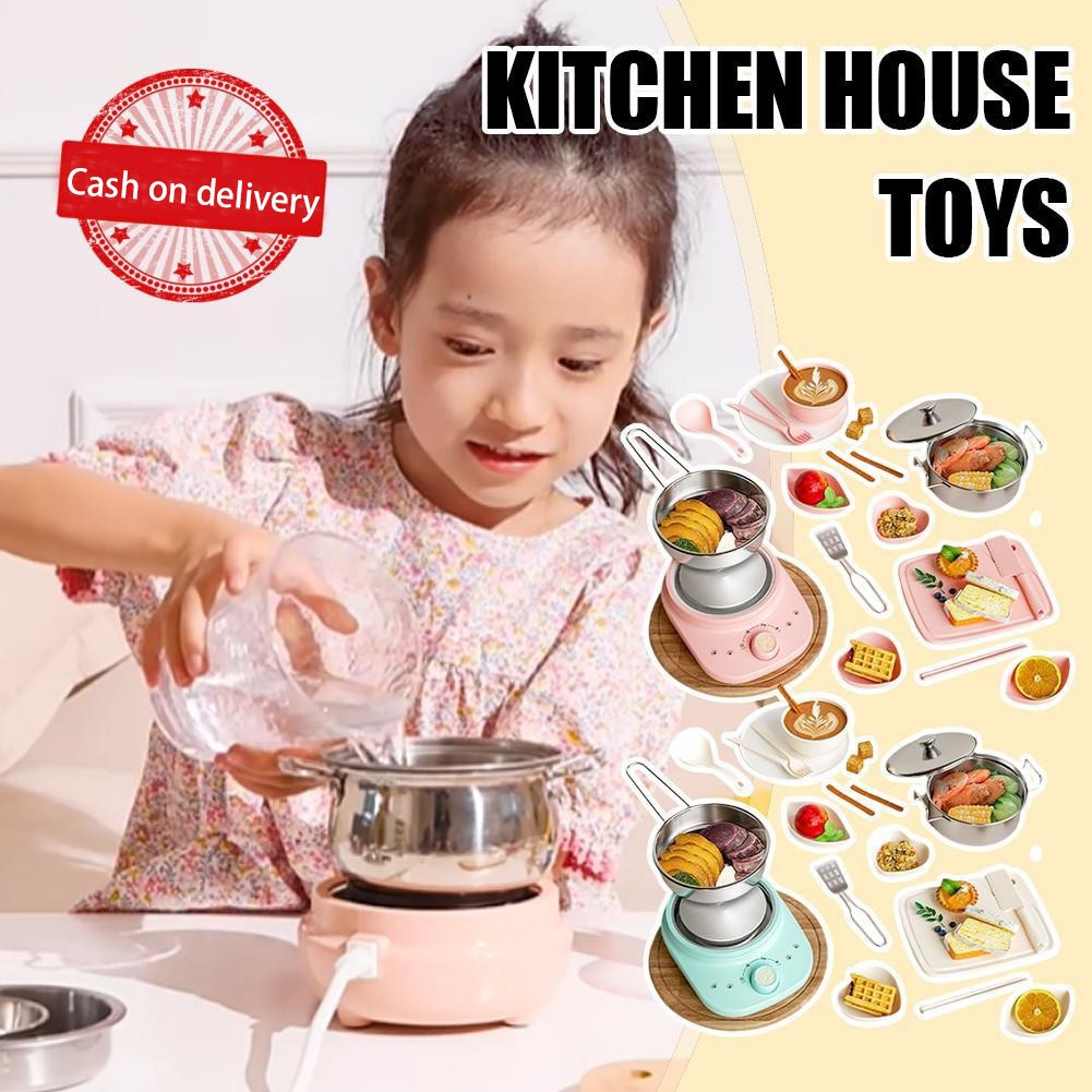 Real Mini Kitchen Cooking Toys Girls Set Small Kitchenware Small ...