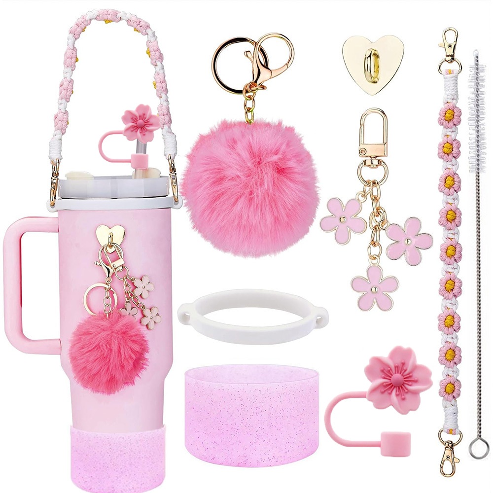 Stanley Cup Accessories Set (6 Pc) - Handle Strap, Silicone Boot, Straw Cover, Charms For 30/40 Oz Tumblers - View #6