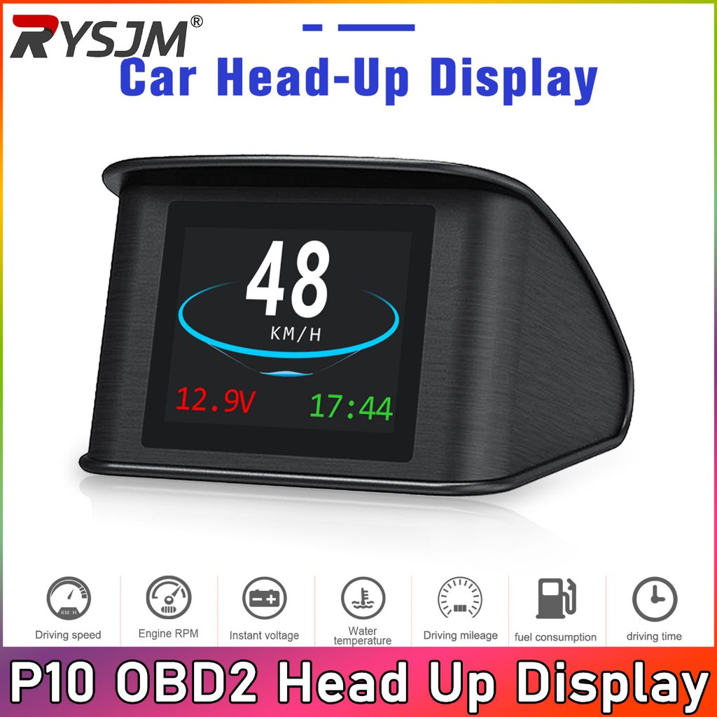 P10 Car HUD Head Up Display Smart Digital Speedometer LCD Display OBD 2 ...