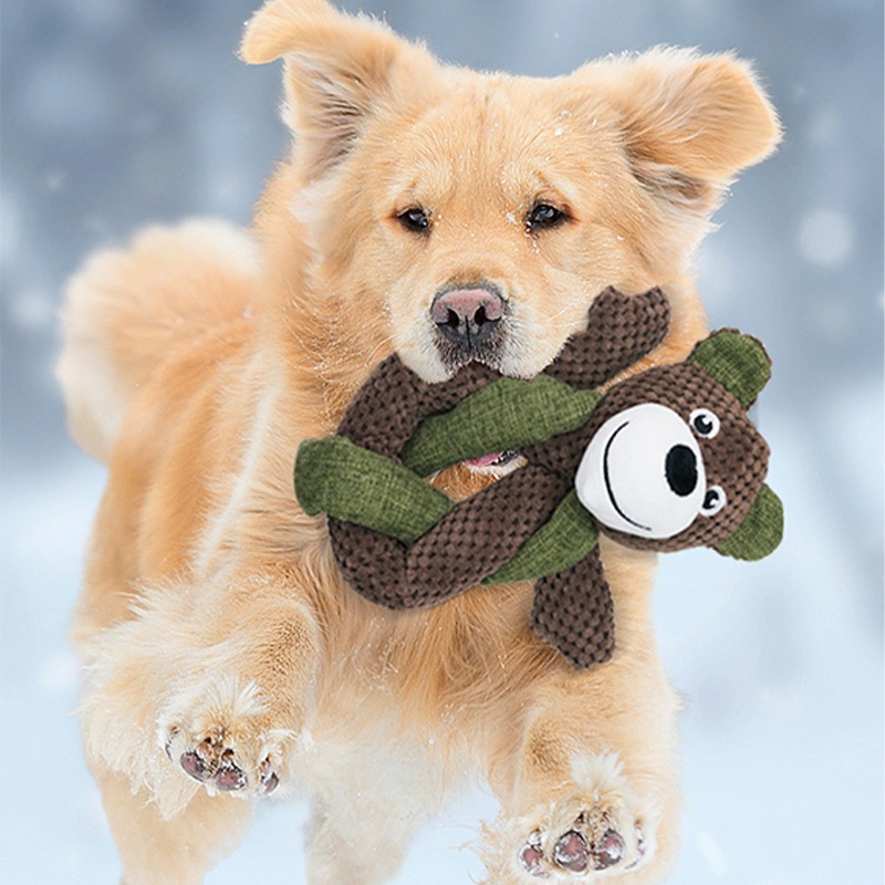 Crinkle Squeaky Dog Toys for Aggressive Chewers Less Stuffed Dog